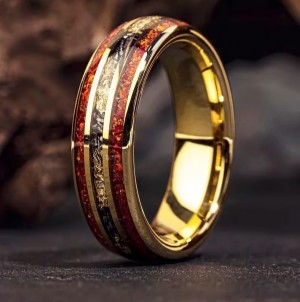 Ryann - Rood Opaal en goud kleur