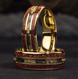 Ryann - Rood Opaal en goud kleur