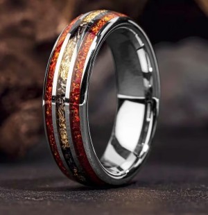 Ryann - Rood Opaal en Zilver kleur
