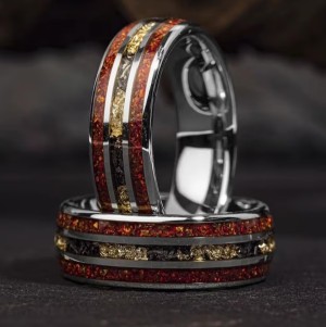 Ryann - Rood Opaal en Zilver kleur