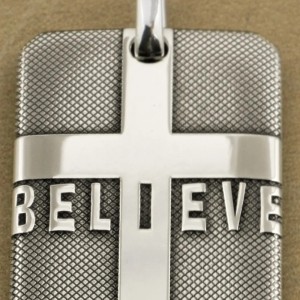 Kruis hanger Believe - 999 zilver