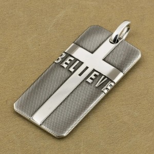Kruis hanger Believe - 999 zilver