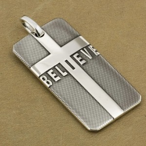 Kruis hanger Believe - 999 zilver