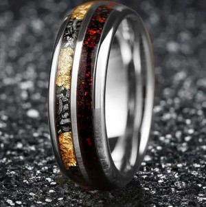 Vince - Rood opaal en zilver kleur