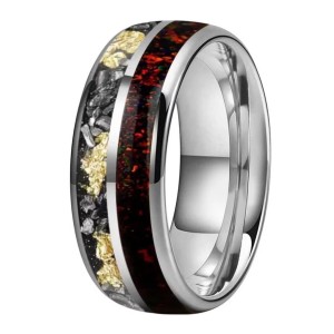 Vince - Rood opaal en zilver kleur