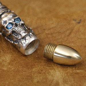 Skull Bullet Pendant - 925 Silver