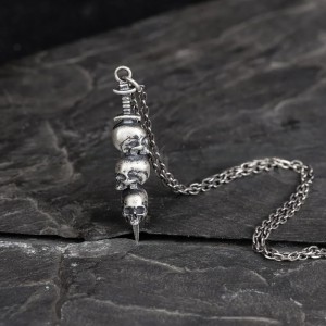 Skull Knife Pendant - 925 Silver