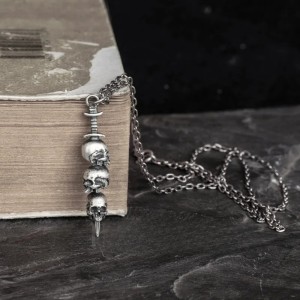 Skull Knife Pendant - 925 Silver