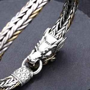 Gevlochten Draak Armband - 925 Zilver