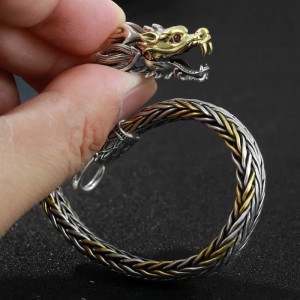 Gevlochten Draak Armband - 925 Zilver