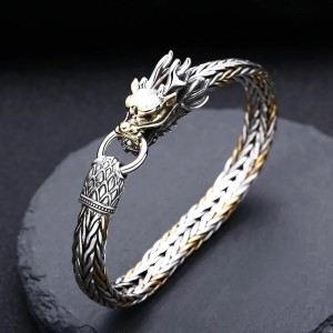 Gevlochten Draak Armband - 925 Zilver