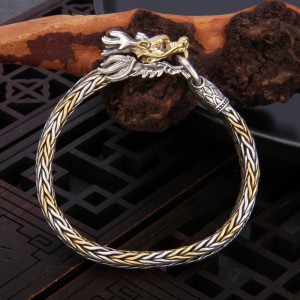 Gevlochten Draak Armband - 925 Zilver