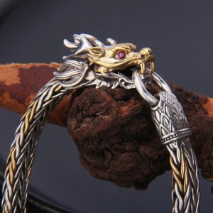 Gevlochten Draak Armband - 925 Zilver