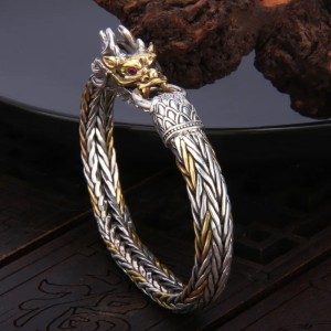 Gevlochten Draak Armband - 925 Zilver