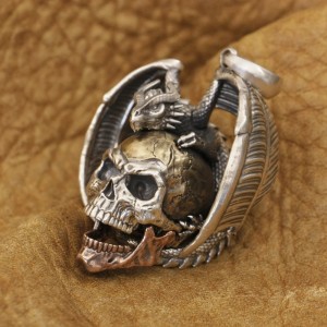 Dragon and Skull Pendant – Available in Two Variants – 925 Silver