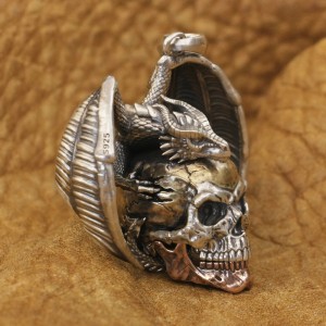 Dragon and Skull Pendant – Available in Two Variants – 925 Silver