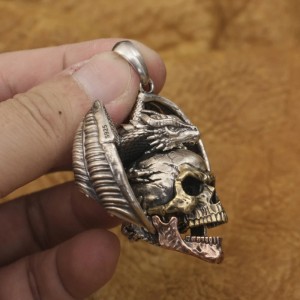 Dragon and Skull Pendant – Available in Two Variants – 925 Silver