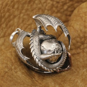 Dragon and Skull Pendant – Available in Two Variants – 925 Silver