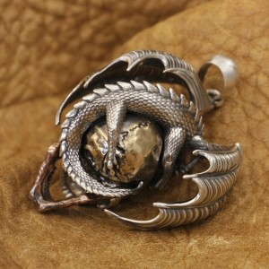 Dragon and Skull Pendant – Available in Two Variants – 925 Silver