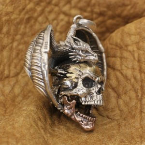 Dragon and Skull Pendant – Available in Two Variants – 925 Silver