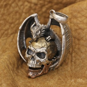Dragon and Skull Pendant – Available in Two Variants – 925 Silver