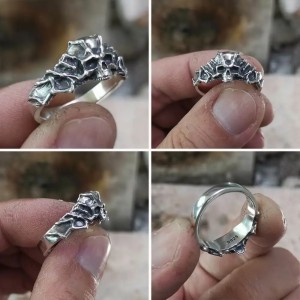 Skull ring - Bones - 925 Silver