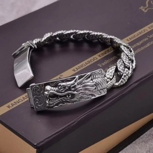 Draak Armband 14 mm dikte - 925 Zilver