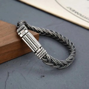 Gevlochten Armband 10 mm dikte - 925 Zilver