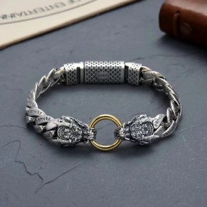 Draak Armband 14 mm dikte - 925 Zilver