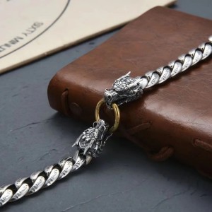 Draak Armband 14 mm dikte - 925 Zilver