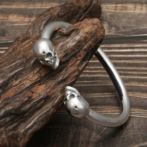 Zware Skull armband Deadlock - 925 Zilver