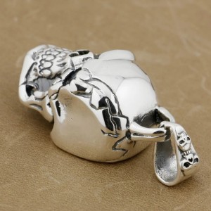 Grote Skull Hanger - 925 Zilver