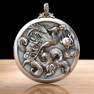 Phoenix Dance in the Nine Heavens hanger - 999 zilver