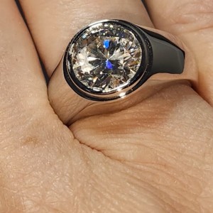 Exclusieve ring met 4 Karaat Moissanite – 10 mm - 925 zilver
