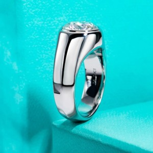 Exclusieve ring met 4 Karaat Moissanite – 10 mm - 925 zilver