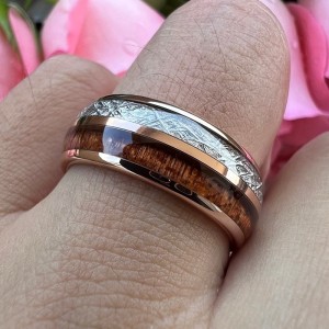 Trouwringen wolfraam roségoud - Leah 