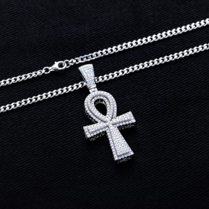 Oog van Horus & Ankh met 210 Moissanite Stenen