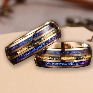 Nicole - Rose kleur met kleurrijk opaal