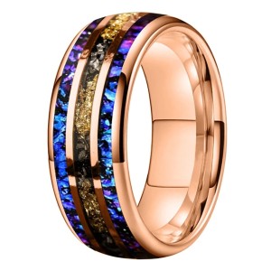 Nicole - Rose kleur met kleurrijk opaal