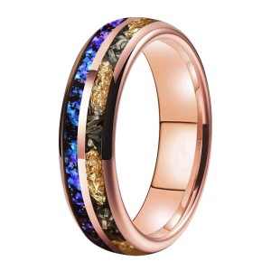 Nicole - Rose kleur met kleurrijk opaal