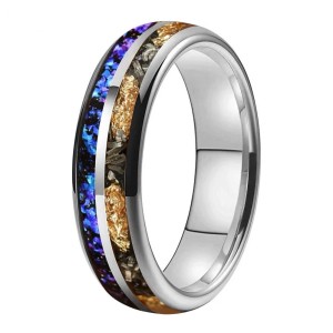 Nicole - Zilver kleur met kleurrijk opaal