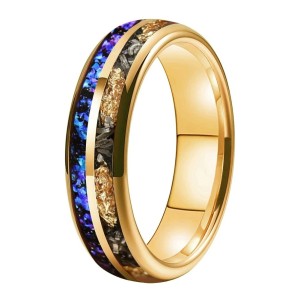 Nicole - Goud kleur met kleurrijk opaal