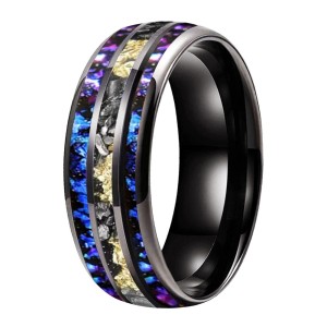 Nicole - Zwart en Ingelegd met kleurrijk opaal