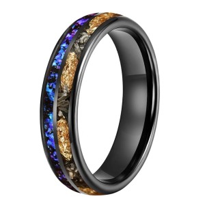 Nicole - Zwart en Ingelegd met kleurrijk opaal