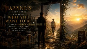 Happiness is not money but being who you are