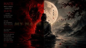 Hate will only lead to hate it will consume you in the end