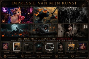 Impressie van mijn designs Redbubble